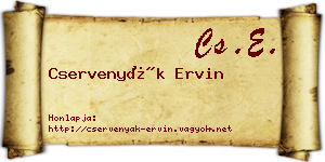 Cservenyák Ervin névjegykártya