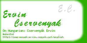 ervin cservenyak business card