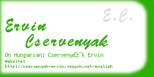 ervin cservenyak business card